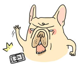 Half Sugar without ice frenchbulldog sticker #4884663