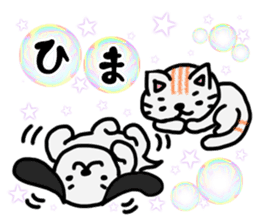 Soap bubbles and a dog and cat. sticker #4889339