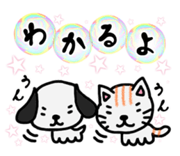 Soap bubbles and a dog and cat. sticker #4889346