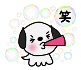 Soap bubbles and a dog and cat. sticker #4889347