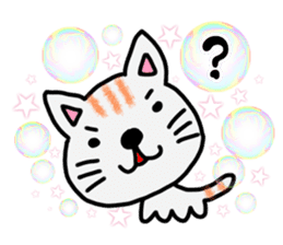 Soap bubbles and a dog and cat. sticker #4889351