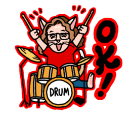 Drumming Cat Bea !! sticker #4890344
