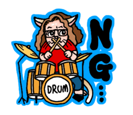 Drumming Cat Bea !! sticker #4890345