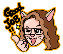 Drumming Cat Bea !! sticker #4890348