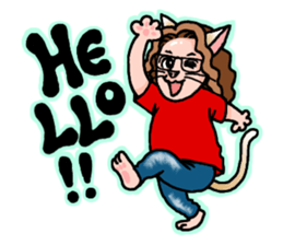 Drumming Cat Bea !! sticker #4890350