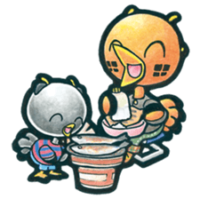 Birds of character "Nindori" sticker #4891137