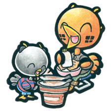 Birds of character "Nindori" sticker #4891137