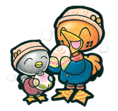 Birds of character "Nindori" sticker #4891143