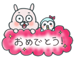 Madam bunny&baby penguin. sticker #4891229