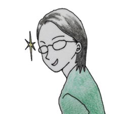 She with glasses. sticker #4896119