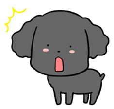Black toy poodle "Konbu" sticker #4898667