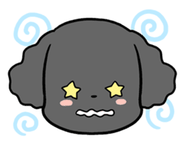 Black toy poodle "Konbu" sticker #4898674