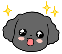 Black toy poodle "Konbu" sticker #4898676