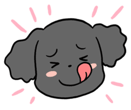 Black toy poodle "Konbu" sticker #4898678