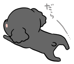 Black toy poodle "Konbu" sticker #4898681