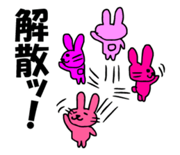 Group talk with pink rabbit sticker #4899454