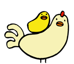 Parent and child of a chicken sticker #4900426