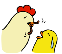 Parent and child of a chicken sticker #4900429