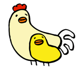 Parent and child of a chicken sticker #4900446