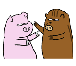 Calm Boar and excitable Pig sticker #4901063
