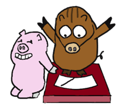 Calm Boar and excitable Pig sticker #4901064