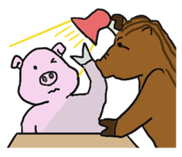 Calm Boar and excitable Pig sticker #4901066