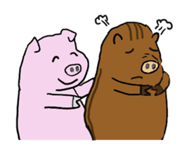 Calm Boar and excitable Pig sticker #4901067