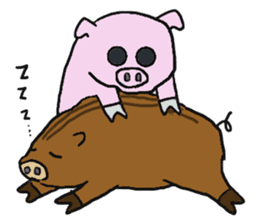 Calm Boar and excitable Pig sticker #4901068