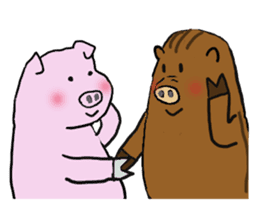 Calm Boar and excitable Pig sticker #4901069