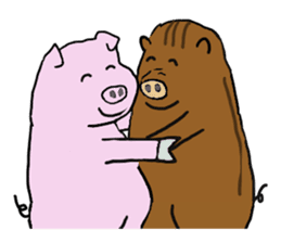 Calm Boar and excitable Pig sticker #4901070