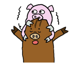 Calm Boar and excitable Pig sticker #4901075