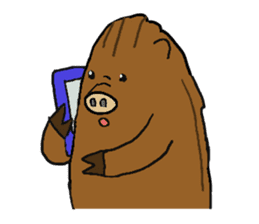 Calm Boar and excitable Pig sticker #4901087