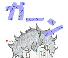 naturally curly hair boy and girl sticker #4905269