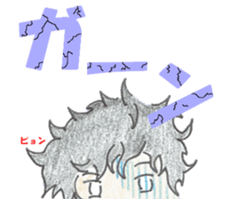 naturally curly hair boy and girl sticker #4905269