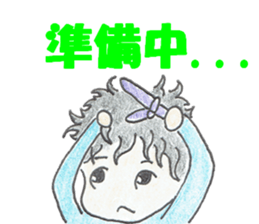 naturally curly hair boy and girl sticker #4905271
