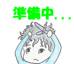 naturally curly hair boy and girl sticker #4905271