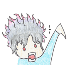 naturally curly hair boy and girl sticker #4905277
