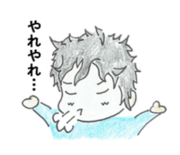 naturally curly hair boy and girl sticker #4905278