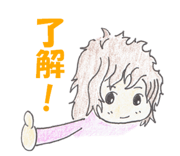 naturally curly hair boy and girl sticker #4905282
