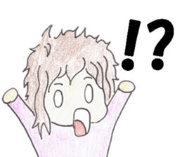 naturally curly hair boy and girl sticker #4905284