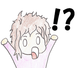 naturally curly hair boy and girl sticker #4905284