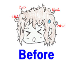 naturally curly hair boy and girl sticker #4905290