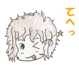 naturally curly hair boy and girl sticker #4905297