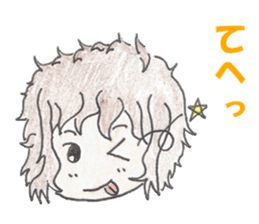 naturally curly hair boy and girl sticker #4905297
