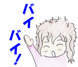 naturally curly hair boy and girl sticker #4905298
