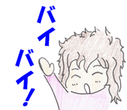 naturally curly hair boy and girl sticker #4905298