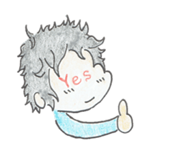 naturally curly hair boy and girl sticker #4905299
