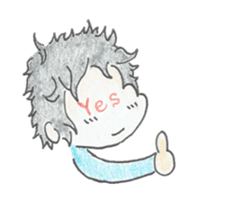 naturally curly hair boy and girl sticker #4905299