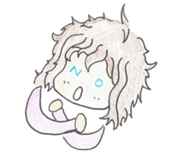 naturally curly hair boy and girl sticker #4905300