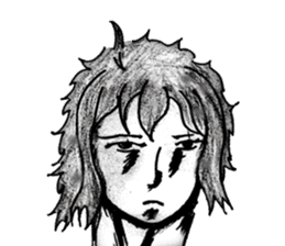 naturally curly hair boy and girl sticker #4905303